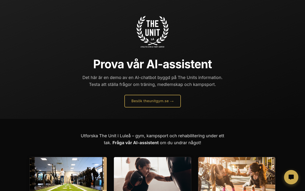 The Unit chatbot demo